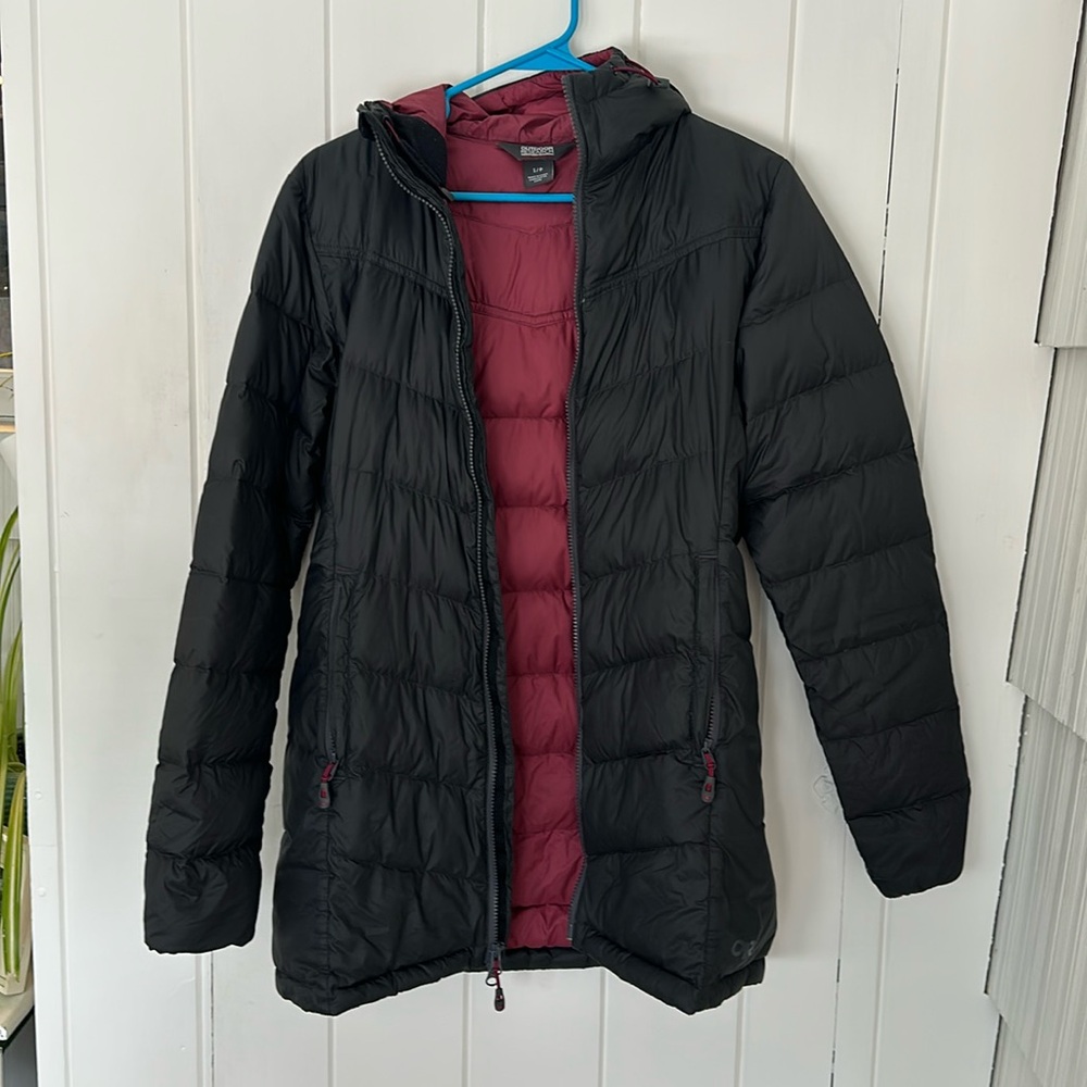 Outdoor Research Women’s Down parka small dark grey